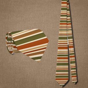 horizontale Streifen im Retro-Herbstlook Krawatte