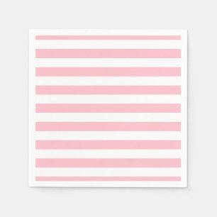 Horizontale Streifen in rosa und weißem Großformat Serviette