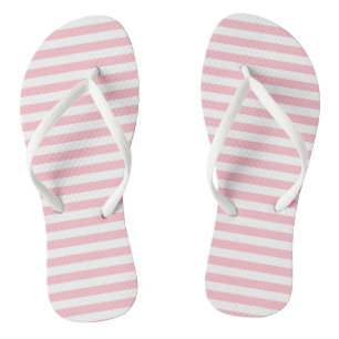 Horizontale Streifen in rosa und weißem Medium Flip Flops