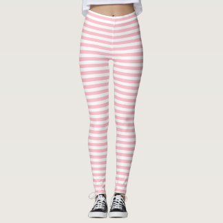 Horizontale Streifen in rosa und weißer Größe Leggings