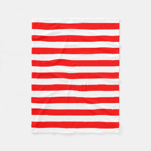 Horizontale Streifen in Rot und Weiß Fleecedecke