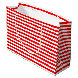 Horizontale Streifen in Rot und Weiß Große Geschenktüte