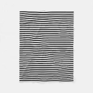 Horizontale Streifen in Schwarz/Weiß Fleecedecke