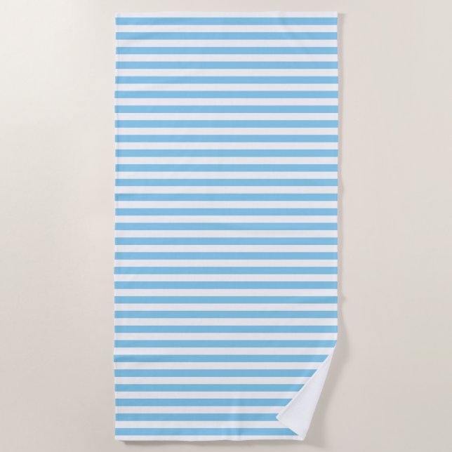Horizontale Streifen mit blauer und weißer Größe Strandtuch (Vorderseite)