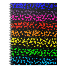 Horizontale Streifen mit Punkten in Regenbogenfarb Notizblock