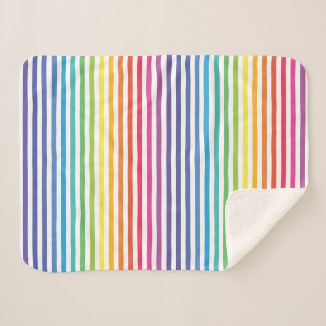 Horizontale Streifen mit weißem Regenbogen Sherpadecke (Vorderseite (Horizontal))