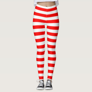 Horizontale Streifen rot und weiß Leggings
