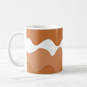 Horizontale Wellen in Braun und Weiß Kaffeetasse