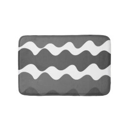 Horizontale Wellen in Grau und Weiß Badematte