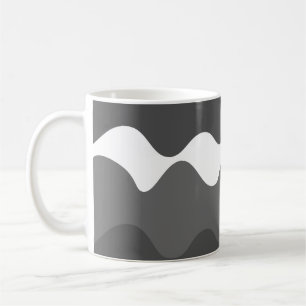 Horizontale Wellen in Grau und Weiß Kaffeetasse