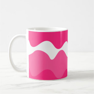 Horizontale Wellen in Rosa und Weiß Kaffeetasse