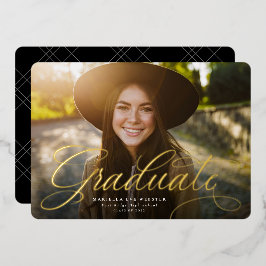 Horizontaler Abschluss mit einfachem Skriptgold Folieneinladung