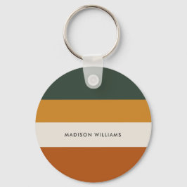 Horizontaler Monogramm-Farbblock-Minimalistischer  Schlüsselanhänger