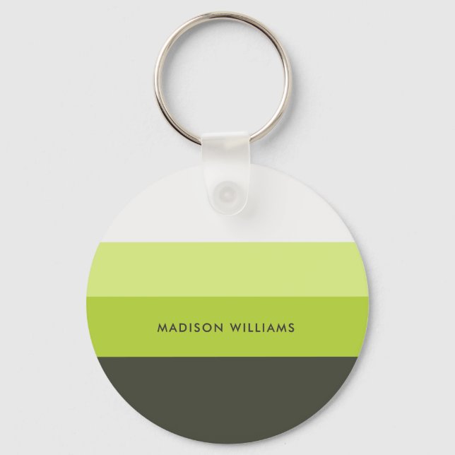 Horizontaler Monogramm-Farbblock-Minimalistischer  Schlüsselanhänger (Vorderseite)