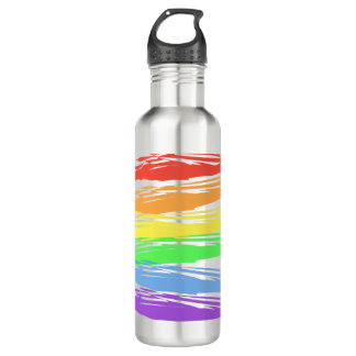 Horizontaler Regenbogen-Gay Pride Streifen Edelstahlflasche