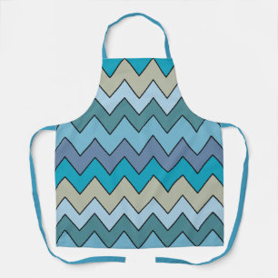 Horizontales blau-grünes Chevron-Muster Schürze