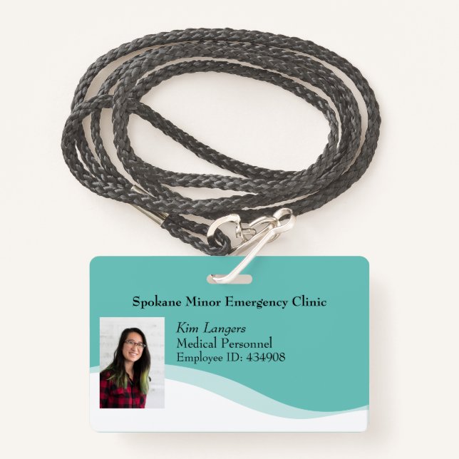 Horizontales ID-Foto Lanyard Abzeichen Generic Aqu Ausweis (Vorderseite mit Schlüsselband)