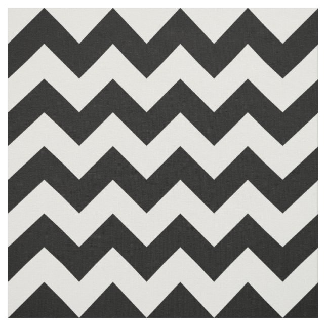 Horizontales Schwarzweiss-Zickzack-Muster-Gewebe Stoff (Muster)