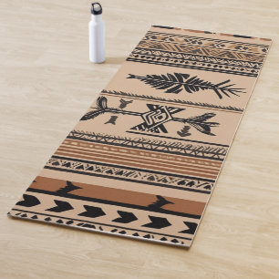 Horizontales Tribal-Pfeilmuster-Yoga-Matte   Erdig Yogamatte