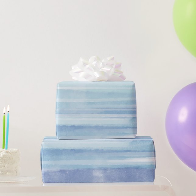 Horizontales Wasserfarbenstreifen Geschenkpapier (Partygeschenke)