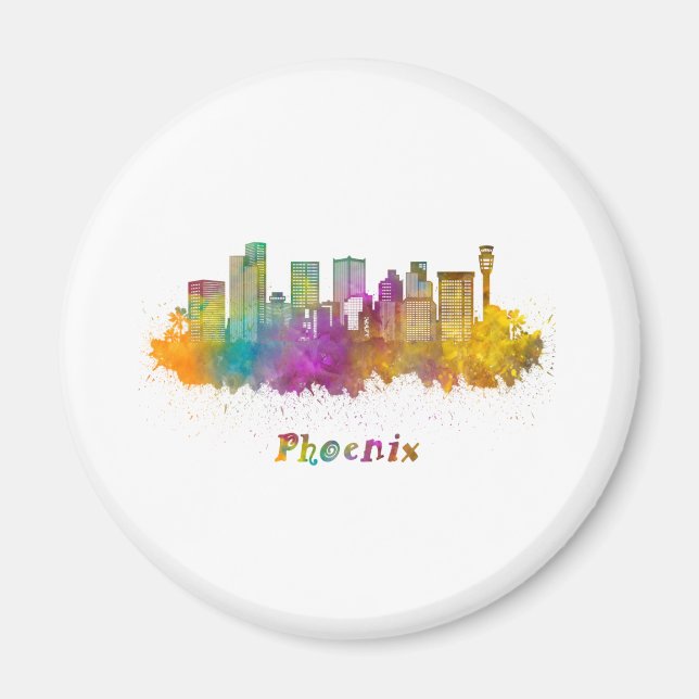 Horizontalphoenix acuarela magnet (Vorne)