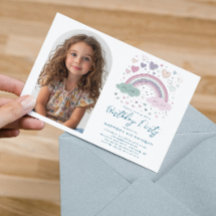 Horizontalrosa I Lila Regenbogen & Herz Geburtstag