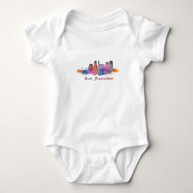 horizonte de san francisco acuarela baby strampler (Vorderseite)