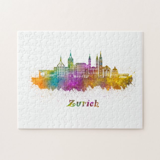 Horizonte de zurich acuarela (Horizontal)