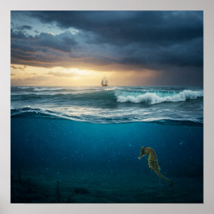 Horizonte Oben und Unten Poster