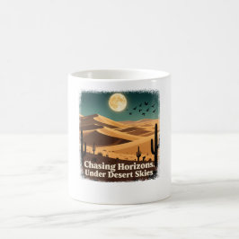 Horizonte unter den Wüstenhimmeln jagen Kaffeetasse