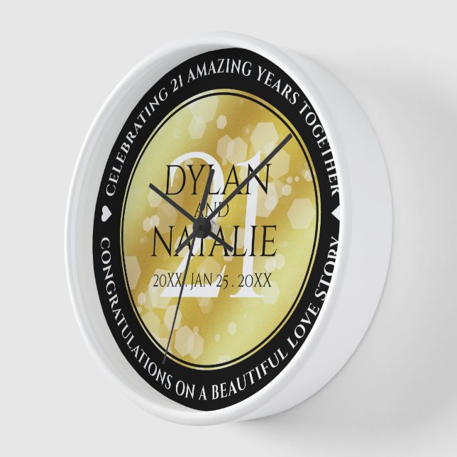 Horloge 21ème anniversaire de Mariage en laiton (Angle)