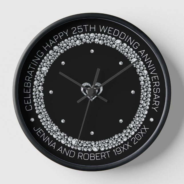 Horloge 25e anniversaire du Mariage Diamond Circle (Recto)