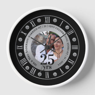 Horloge 25e anniversaire Mariage de la photo cadeau Jubilé