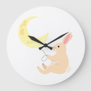 Horloge à ballon Lapin & Lune
