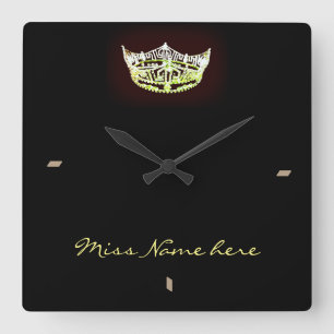 Horloge à couronne jaune style Miss America