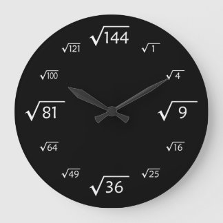 Horloge à grande paroi de la racine Carré (noir/bl