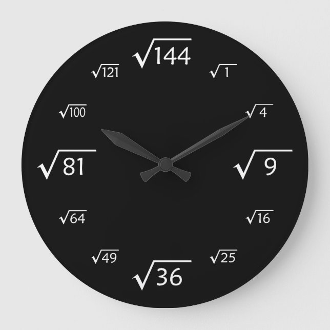 Horloge à grande paroi de la racine Carré (noir/bl (Recto)