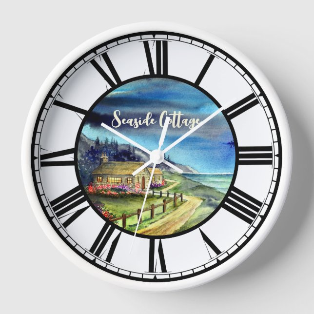 Horloge À la lumière de l'aquarelle de lune argentée (Recto)