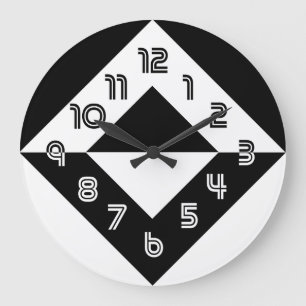 Horloge À Mur Ronde Moderne Noire Et Blanc