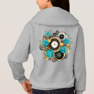 Horloge à vapeur et Roses turquoise sur StriT-Shir