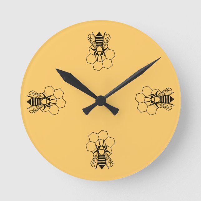 Horloge - abeille de miel sur le peigne (Recto)