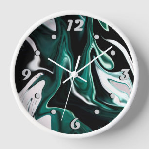 Horloge Abstract elegant fluide marble liquide