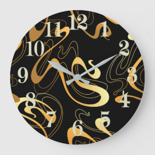 Horloge Abstraite jaune et noire