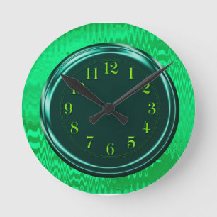 Horloge Abstraite métallique néon vert