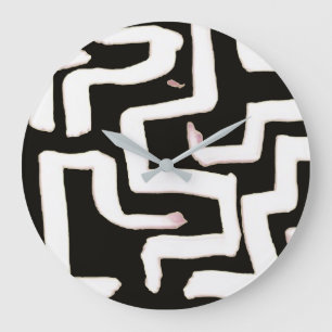 Horloge abstraite noir et blanc