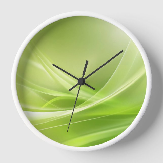 Horloge Abstraite verte - Design d'art moderne (Recto)