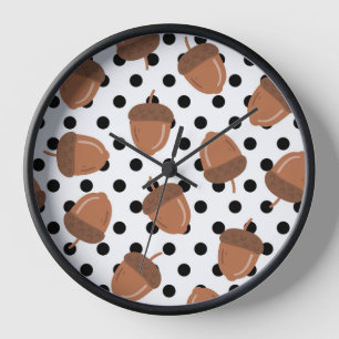 Horloge Acorn Black Dots Automne Y2K Motif