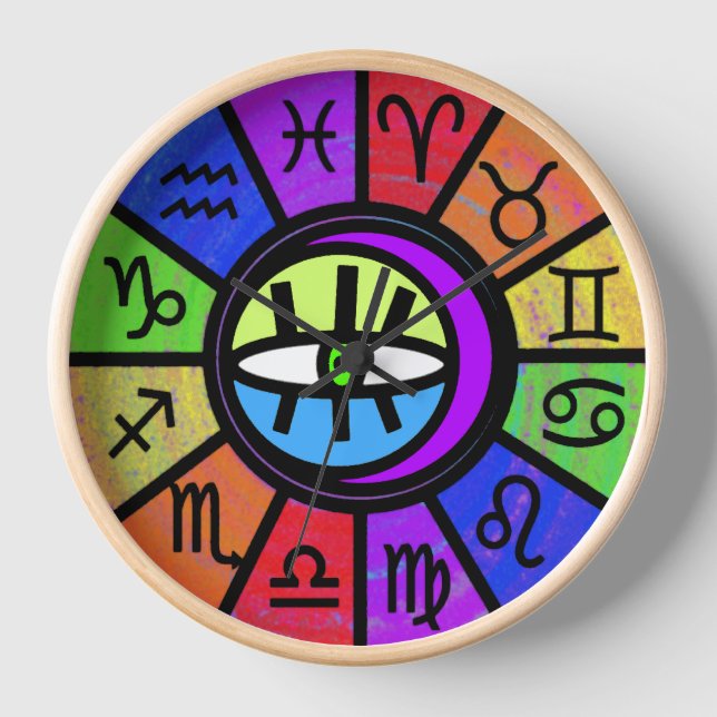 Horloge acrylique ronde Zodiac (Recto)