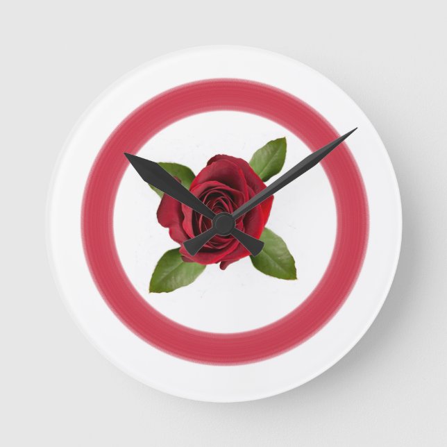 Horloge Acrylique Rouge Rose (Recto)