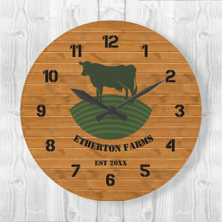 Horloge Acrylique Rustique Faux Wood Farm